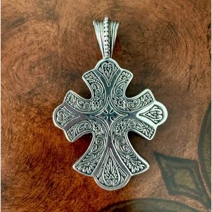 KONSTANTINO STERLING 18K CROSS PENDANT